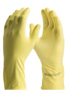 LUVA LATEX 8/M C/F (CONFORT-AMARELA)