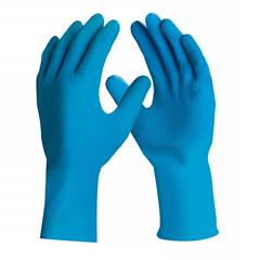 LUVA LATEX C/F AZUL 9/G (SILVER GRIP)